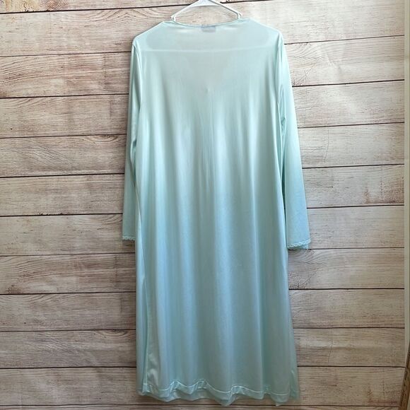 VINTAGE VANITY‎ FAIR GOWN AND ROBE SET IN MINT GREEN - Picture 8 of 12